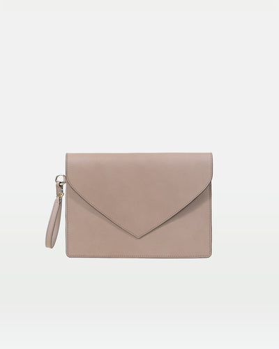 Envelope Clutch in Vegetable tanned calfskin and Suede Leather