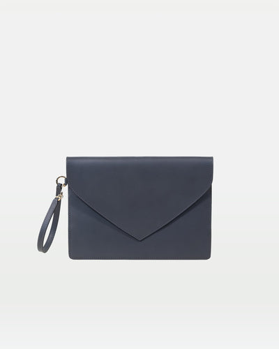 Envelope Clutch in Vegetable tanned calfskin and Suede Leather