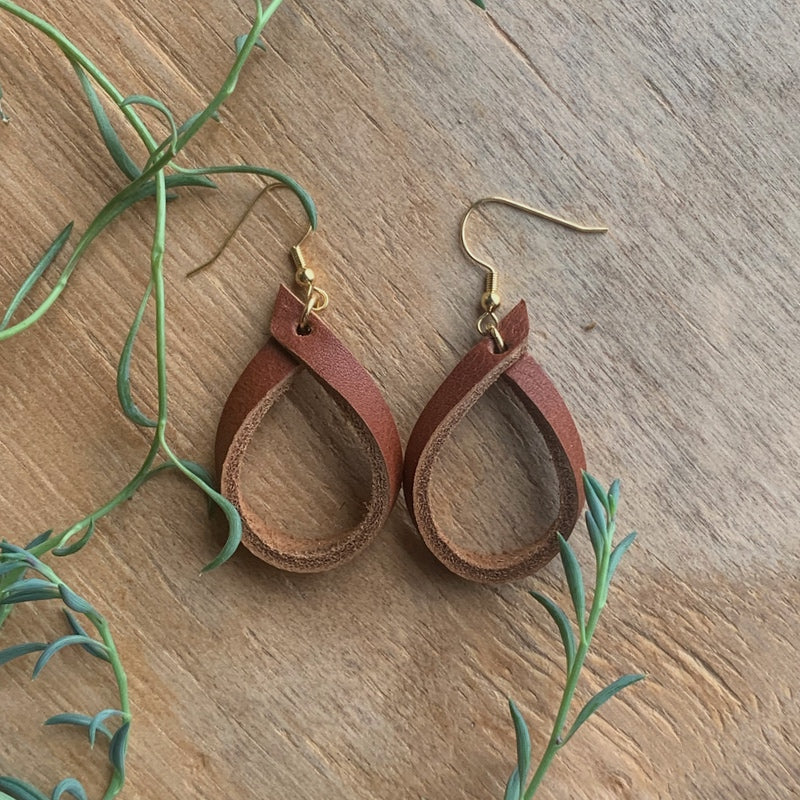 Leather Hoop Earrings